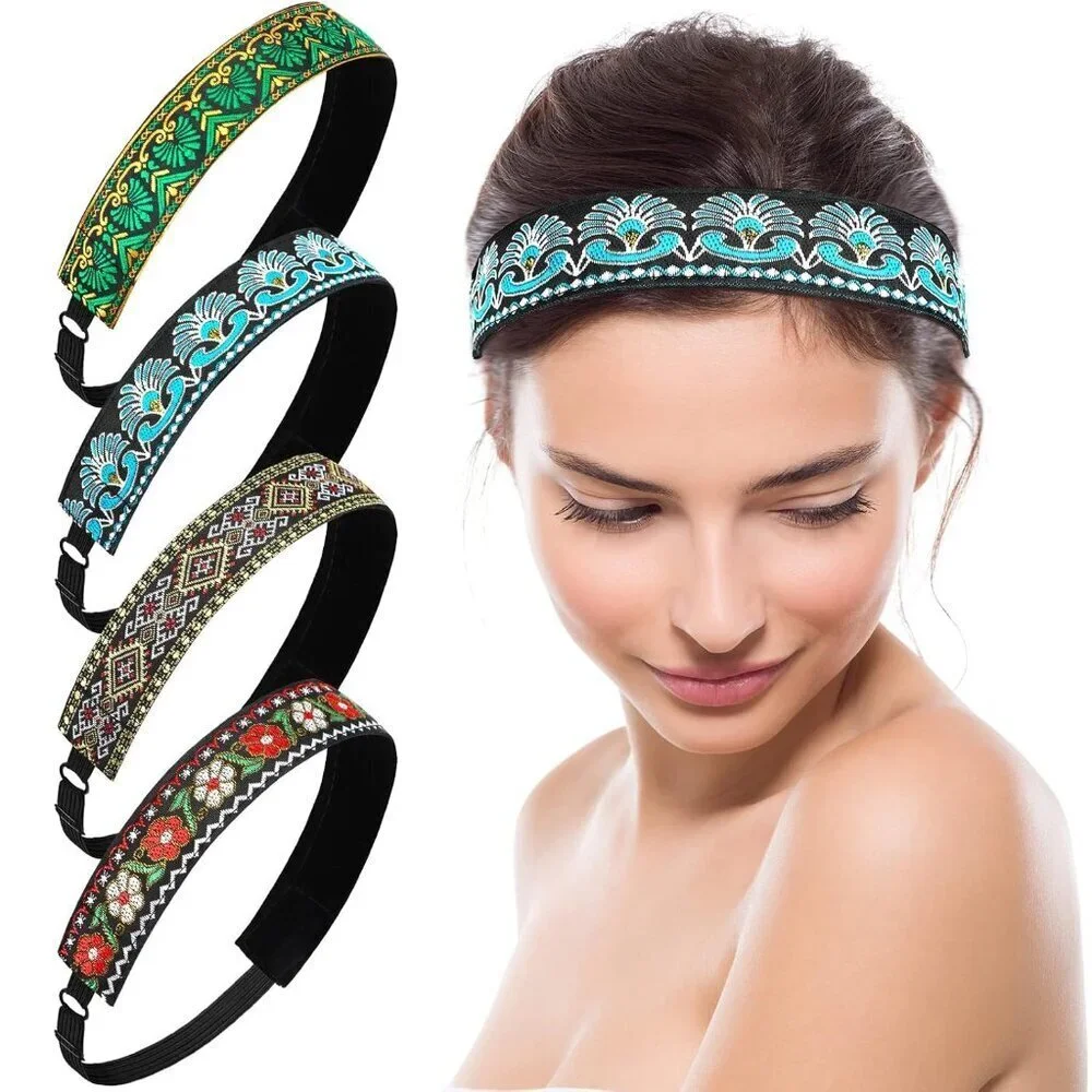 Women Velvet Hair Bands 8 Pack Non Slip Adjustable Boho Style for Yoga Sports